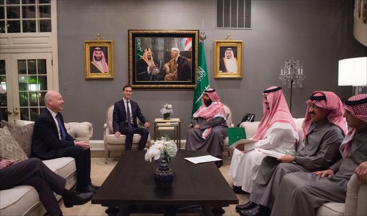 بن سلمان يبحث مع كوشنر وغرينبلات ضرورة إيجاد حل سلمي ودائم للصراع الفلسطيني الإسرائيلي