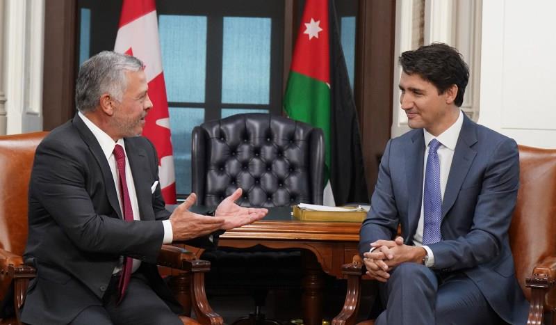 جلالة الملك عبدالله الثاني يعقد مباحثات مع رئيس الوزراء الكندي في أوتاوا