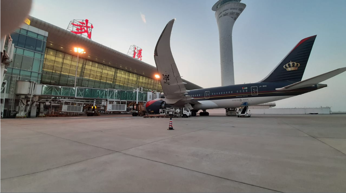 طائرة الاخلاء الاردنية تقلع من ووهان الصينية باتجاه عمان