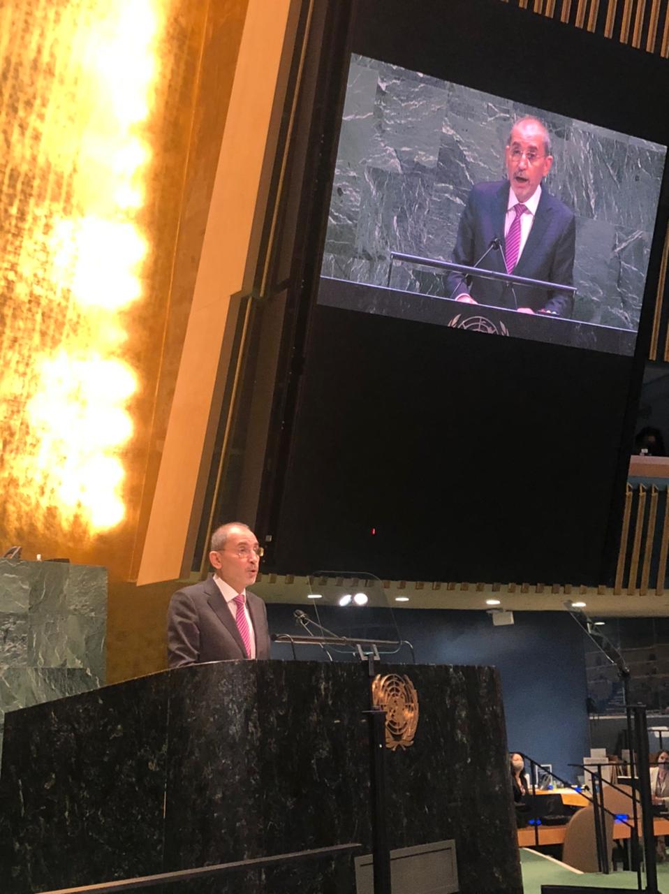 وزير الخارجية يشارك بجلسة الامم المتحدة حول تطورات الاوضاع في فلسطين