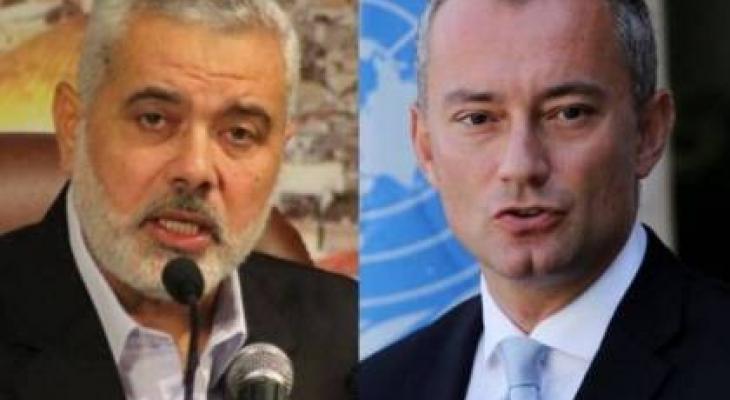 مصادر إعلامية فلسطينية تكشف تفاصيل اجتماع هنية مع ملادينوف في غزة