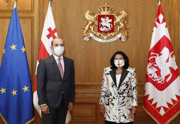 الرئيسة الجورجية تتقبل أوراق اعتماد السفير الأردني غوشة