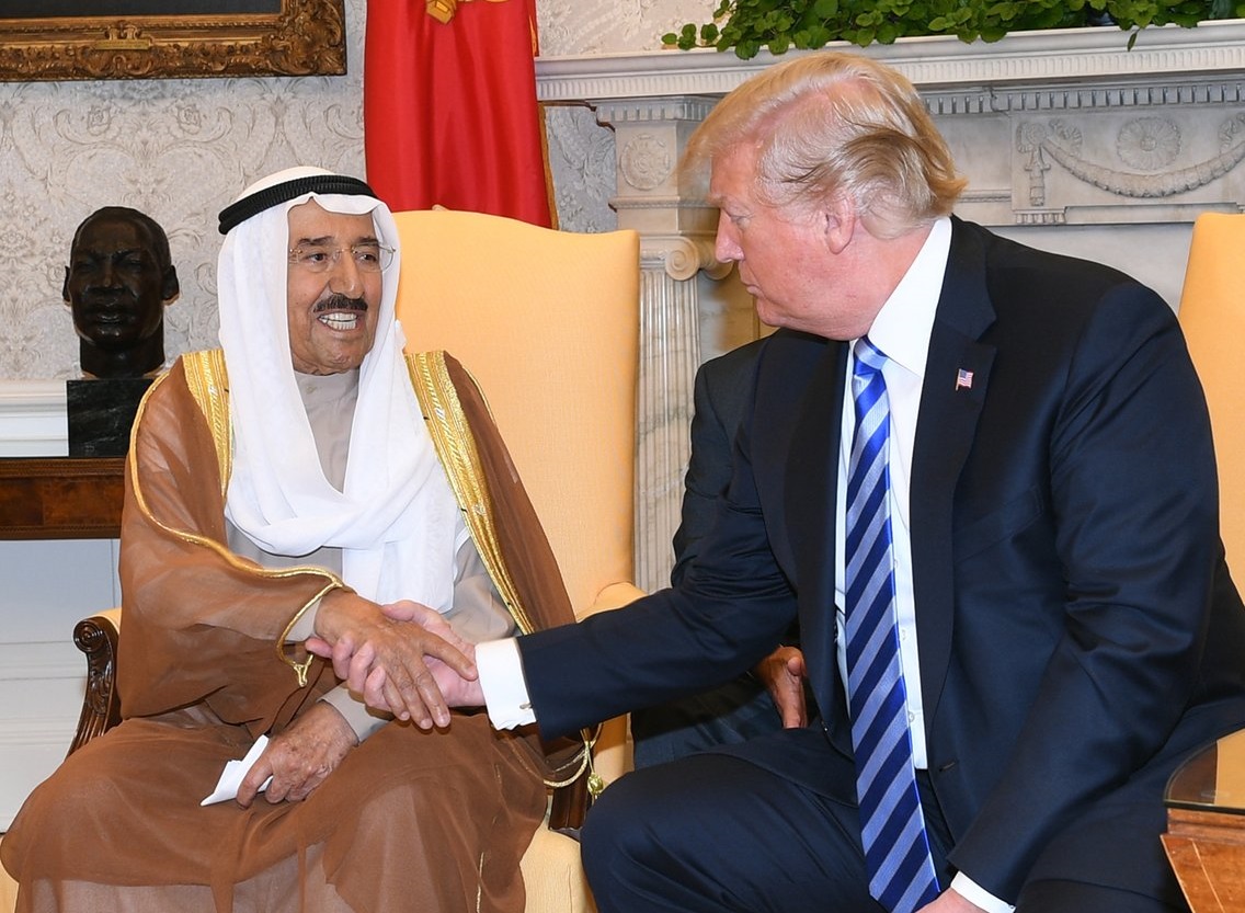 القضية الفلسطينية على رأس مباحثات أمير الكويت والرئيس الأمريكي