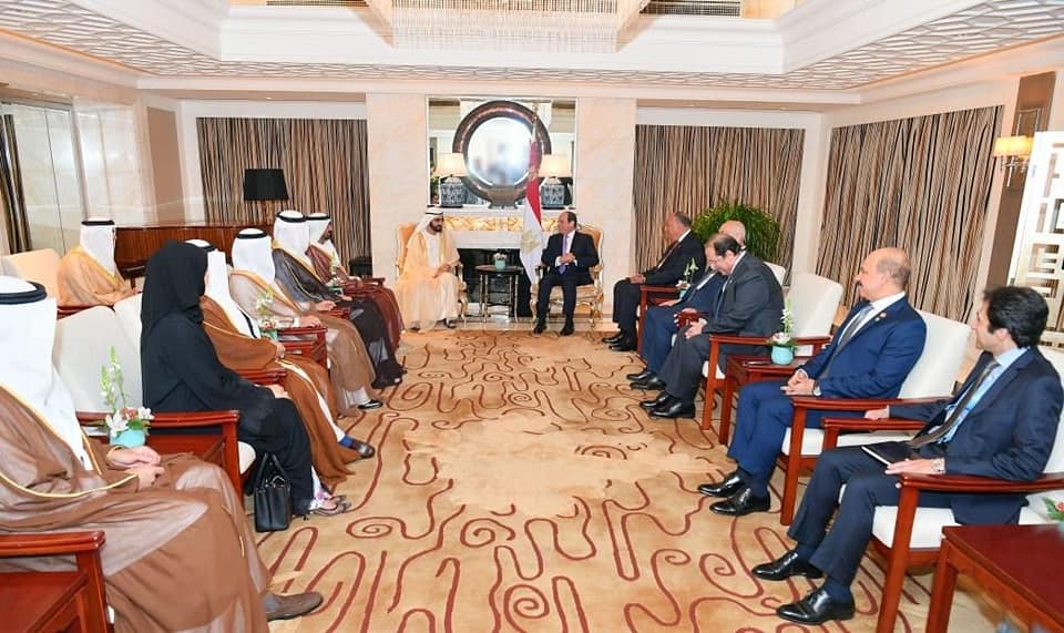 لقاء الرئيس السيسي والشيخ محمد بن راشد في بكين
