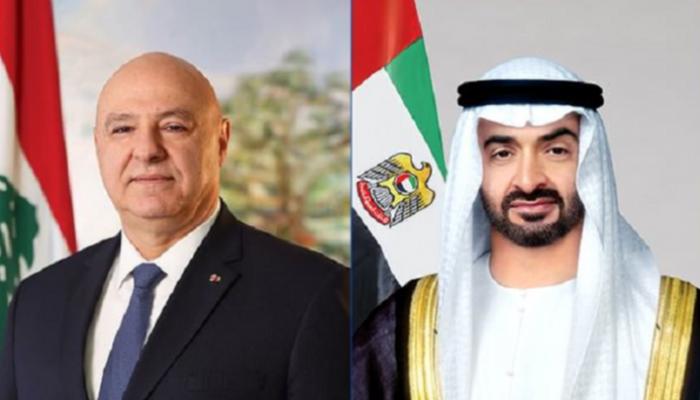 محمد بن زايد وجوزيف عون يبحثان التطورات الإقليمية
