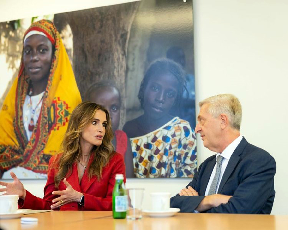 الملكة رانيا العبدالله تلتقي المفوض السامي للأمم المتحدة لشؤون اللاجئين