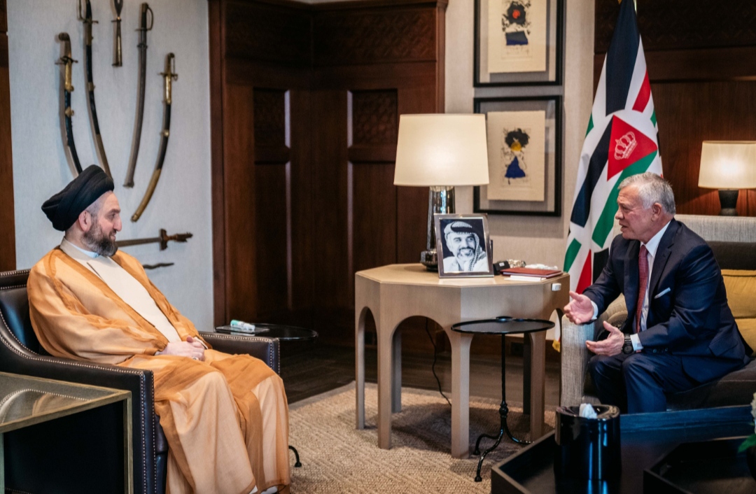 الملك يستقبل رئيس تيار الحكمة الوطني في العراق