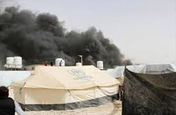 وفاة 4 أشخاص وإصابة 3 آخرين أثر حريق ثلاثة كرفانات بمخيم الزعتري