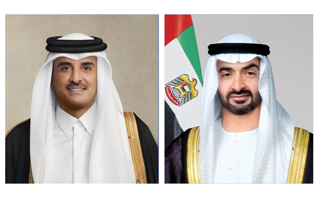 رئيس دولة الإمارات وأمير قطر يبحثان التطورات في المنطقة