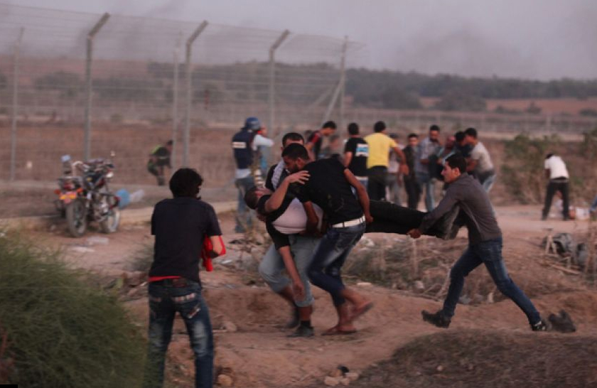 إصابة مواطن فلسطيني برصاص الاحتلال الاسرائيلي على حدود غزة